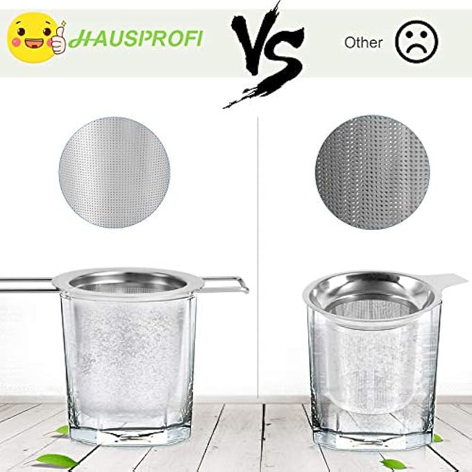 HAUSPROFI Tea Infuser 304 Stainless Steel Tea Strainer With Lid And Foldable Handle Tea Filter For Teapots Cups Mugs To Brewing Steeping Loose Leaf 2 Pack - Image 5