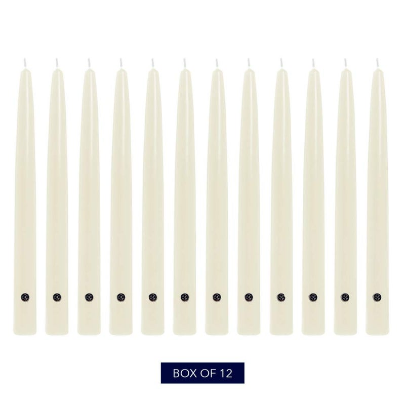 Colonial Candle Unscented Taper Candle, Handipt Collection, Ivory, 12 In, Pack of 12 - Up to 10 Hours Burn - Image 2