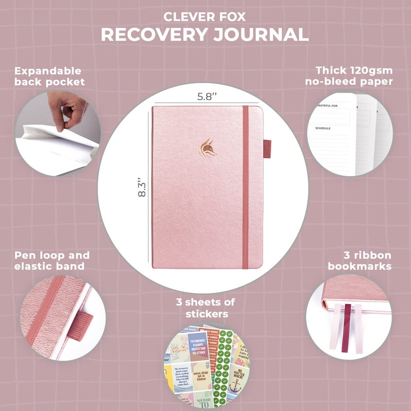 Clever Fox Addiction Recovery Journal â€“ Addiction Treatment Planner & Workbook â€“ Daily Sobriety Journal for Recovery Progress, A5 (Rose Gold) - Image 5