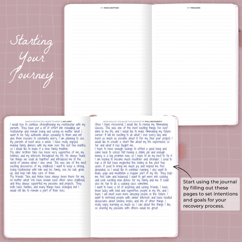 Clever Fox Addiction Recovery Journal â€“ Addiction Treatment Planner & Workbook â€“ Daily Sobriety Journal for Recovery Progress, A5 (Rose Gold) - Image 2