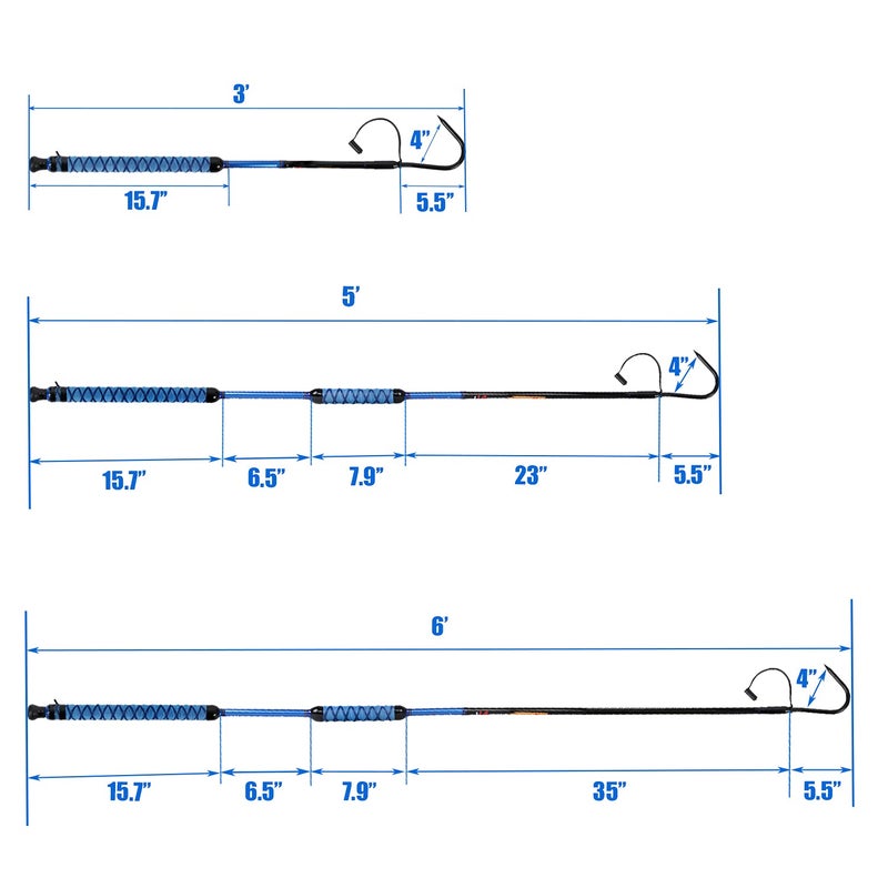 Fiblink Fishing Gaff Portable Fish Gaff with Stainless Steel Fishing Hook,Non-Slip Grip Handle and Fiberglass Shaft for Saltwater Offshore 3'/5'/6' (Length: 6') - Image 5