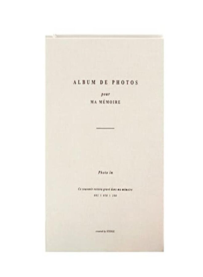 dalgaru Aesthetic Simple Lovely Korean Hard Cover 4 x 6 in Photo Album Book for couples, family, baby, wedding - holds 100 photos includes 50 double sided memo slips/spiral bound (Cream) - Image 1