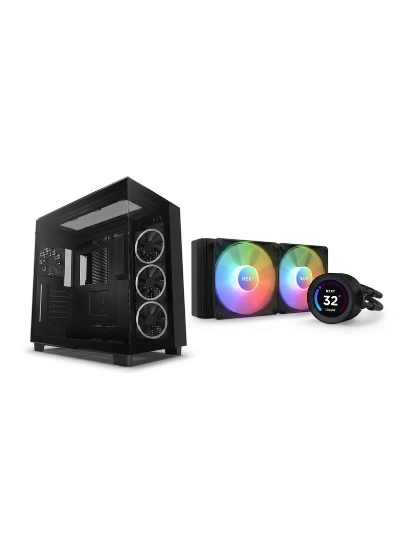 NZXT H9 Elite + مبرد NZXT Elite 240mm RGB بشاشة