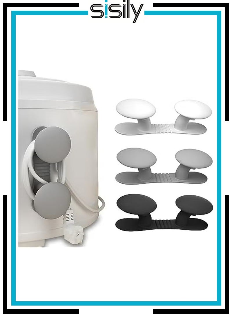 سيسلي حامل سلك منظم للمطبخ والأجهزة الصغيرة، ملحقات لاصقة لإدارة الأسلاك للمقلاة الهوائية والخلاط وجهاز تحضير القهوة والغلاية، 3 قطع - Image 1