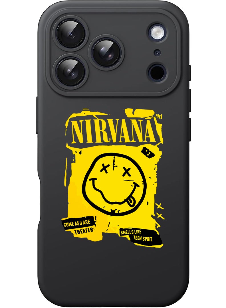 Theodor Protective Slim Fit Case Liquid Silicone Cover with Full Body Protection Anti-Scratch Shockproof Case For Apple iPhone 17 Pro (Black) Nirvana - Image 1