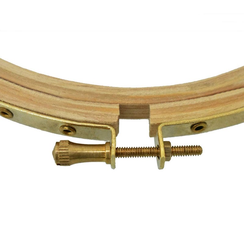 MALKAS BOUTIQUE Round Wooden Embroidery Hoop Frame with Rust-Free Plastic Covered Metal Screw for Better Adjustment, Used for Crafting, Punch Needle Set for Embroidery, 5 Pcs Combo (8 Inch) - Image 4