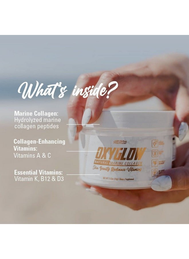 EHP Labs - Ehplabs Oxyglow Natural Marine Collagen Powder Hydrolyzed Marine Collagen Peptides Powder Boosts Skin Elasticity & Firmness Accelerates Nail Growth & Strengthens Hair 30 Serves (Unflavored) - Image 1