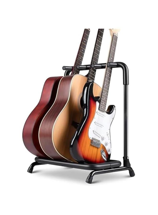 Beauenty Multi Guitar Rack: Acoustic Guitar Display Rack 5 Holder Thick Padding Guitar Rack Holder Floor Stand for Classical Acoustic Electric Guitars and Bass CY0345 (3 Guitars)  - Image 1