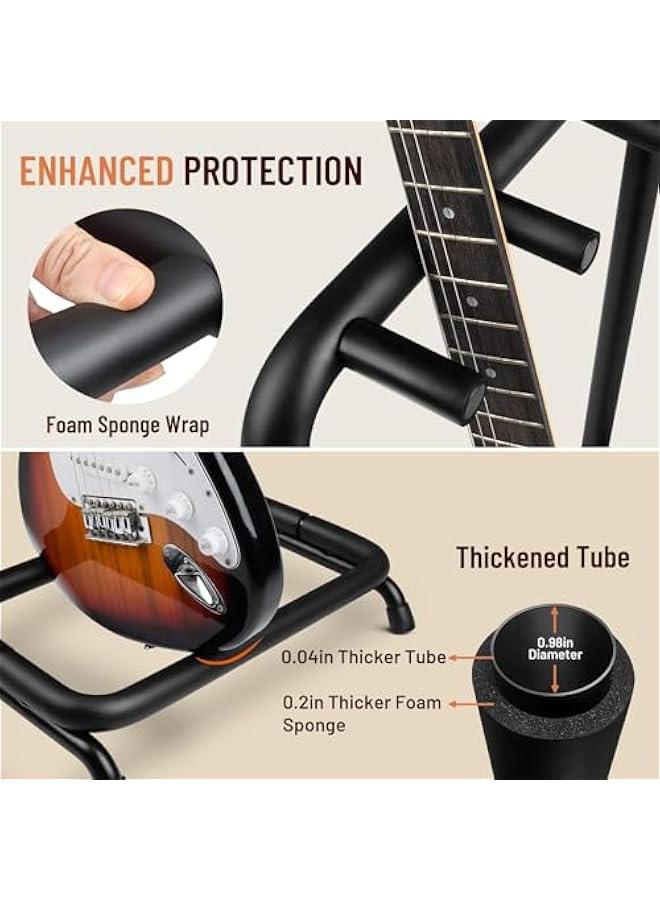 Beauenty Multi Guitar Rack: Acoustic Guitar Display Rack 5 Holder Thick Padding Guitar Rack Holder Floor Stand for Classical Acoustic Electric Guitars and Bass CY0345 (3 Guitars)  - Image 4
