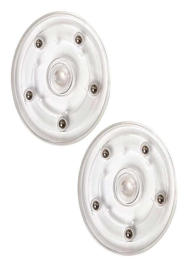 HSTECH 2 Pack 4" Lazy Susan Turntable Acrylic Ball Bearing Rotating Tray for Spice Rack Table Cake Kitchen Pantry Decorating TV Laptop Computer Monitor - Image 5