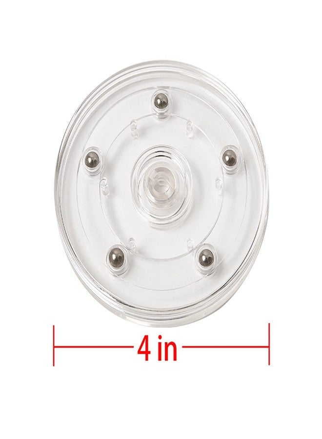 HSTECH 2 Pack 4" Lazy Susan Turntable Acrylic Ball Bearing Rotating Tray for Spice Rack Table Cake Kitchen Pantry Decorating TV Laptop Computer Monitor - Image 4