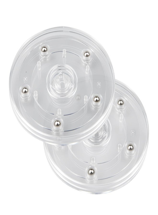 HSTECH 2 Pack 4" Lazy Susan Turntable Acrylic Ball Bearing Rotating Tray for Spice Rack Table Cake Kitchen Pantry Decorating TV Laptop Computer Monitor - Image 1
