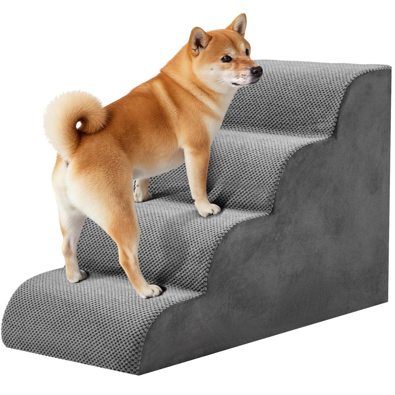 NEWBULIG 4-Step Dog Stairs, 20" H Dog Steps for Sofa and Chair, Non-Slip Sturdy Pet Steps for Small Dogs and Cats, Pet Ramp for High Bed Indoor - Image 1