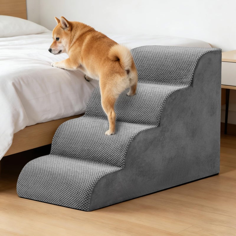 NEWBULIG 4-Step Dog Stairs, 20" H Dog Steps for Sofa and Chair, Non-Slip Sturdy Pet Steps for Small Dogs and Cats, Pet Ramp for High Bed Indoor - Image 2