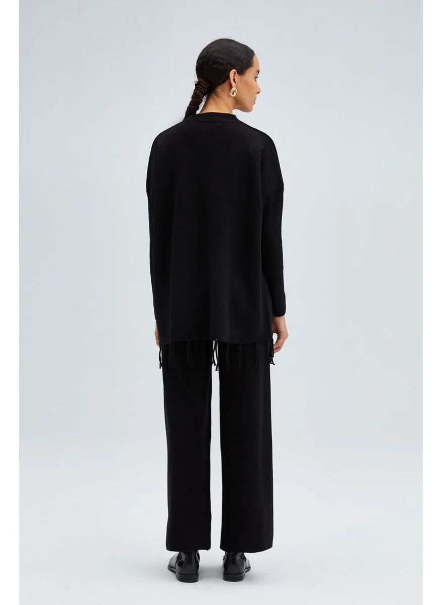 Touche Fringed Sweater Trouser Knitwear Set