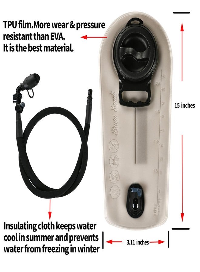 Baen Sendi 2L/2.5L/3L TPU Hydration Bladder- BPA Free Water Bladder -Ultra Durable Water Reservoir Bag with Insulated Tube for Hydration Pack for Cycling, Hiking, Running, Climbing (2L/70oz-grey) - Image 3