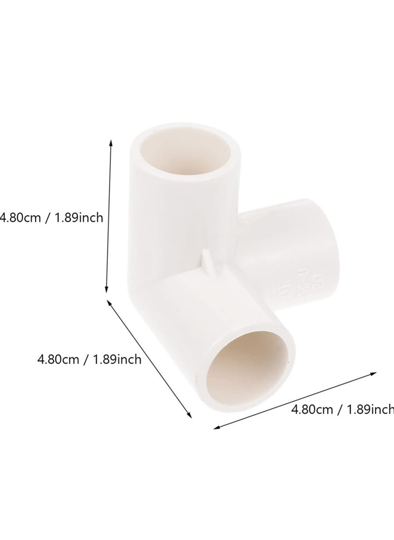 Y&D - 3 Way PVC Fitting Elbow, 8Pcs Water Pipe Adapters Corner, Connectors Accessories Connection Joints for DIY Shelf Garden Support Structure White - Image 1