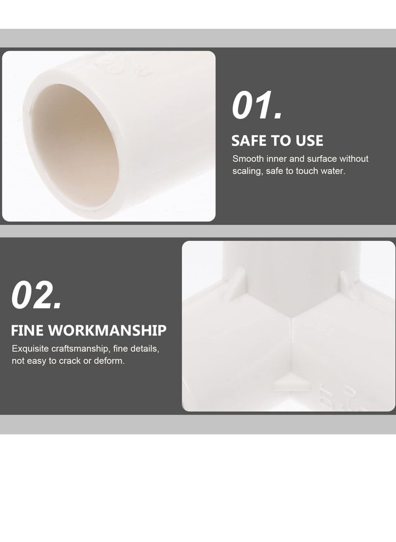 Y&D - 3 Way PVC Fitting Elbow, 8Pcs Water Pipe Adapters Corner, Connectors Accessories Connection Joints for DIY Shelf Garden Support Structure White - Image 1