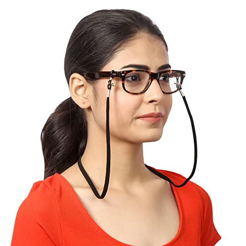VIVID vision Unisex Adult Fabric Eyeglass Holder Strap Cord | New Chain Adjust on Sunglasses | Anti-slip Retainer Lanyard String Eyewear Frame | CH-223 | Black - Image 1