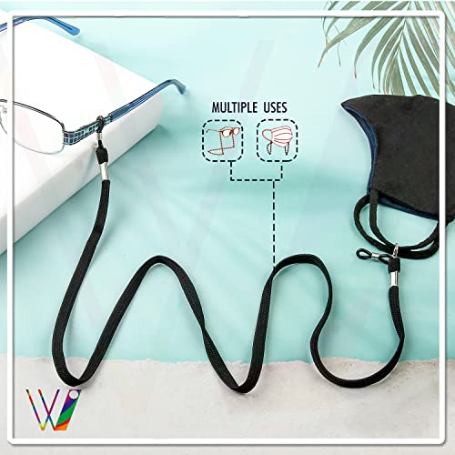 VIVID vision Unisex Adult Fabric Eyeglass Holder Strap Cord | New Chain Adjust on Sunglasses | Anti-slip Retainer Lanyard String Eyewear Frame | CH-223 | Black - Image 5