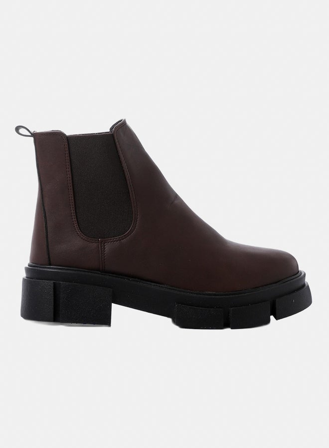 XO Style Leather Ankle Boot Brown - Image 2