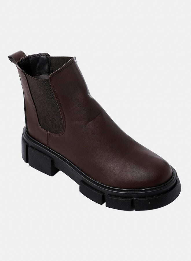 XO Style Leather Ankle Boot Brown - Image 1