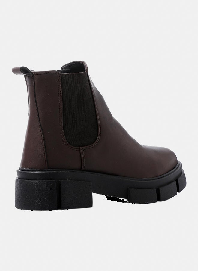 XO Style Leather Ankle Boot Brown - Image 3
