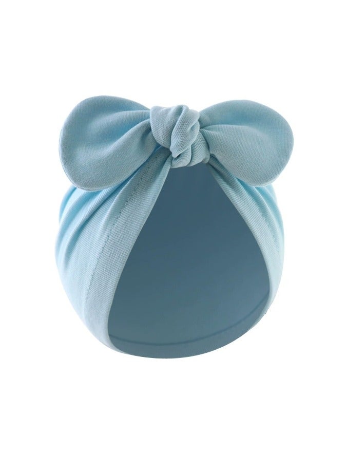 Cute Baby Bowknot Cap Beanie Blue For 6 Month to 24 Month Baby