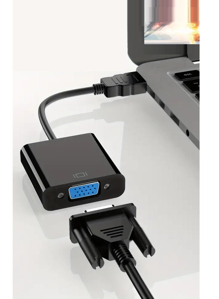 Bright HDMI to VGA Adapter, HDMI Male to VGA Female Cable + Audio Output, 25cm - Image 2