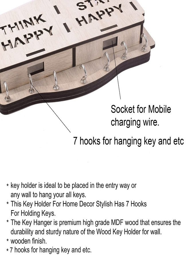 HOSTK Wooden Key Holder for Wall | Design Key Hanger With Mobile and Pen Holder | Flower-Shaped Wall-Mounted Key Chain Organizer (Pen Holder 2) - Image 5