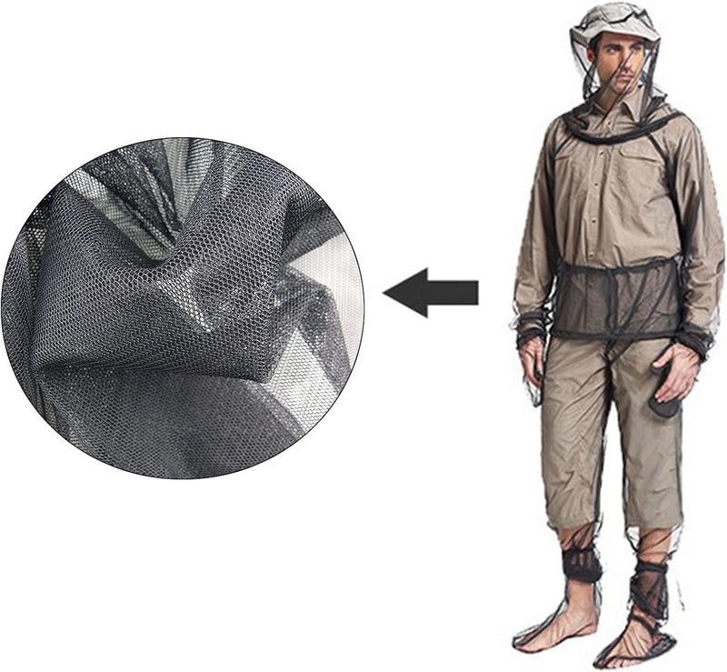 كلاراكو بدلة واقية من البعوض، سترة بغطاء رأس، بنطال، قفازات، ملابس شبكية طاردة للحشرات، حماية خارجية من الحشرات والذباب والبعوض - سترة بغطاء رأس مقاس L/XL - Image 5