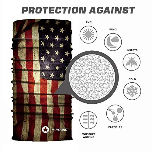 M-YOUNG Skull Face Mask Bandanas, Neck Gaiter, Headwear, Magic Scarf, Headband for dust Sun Wind - Image 2