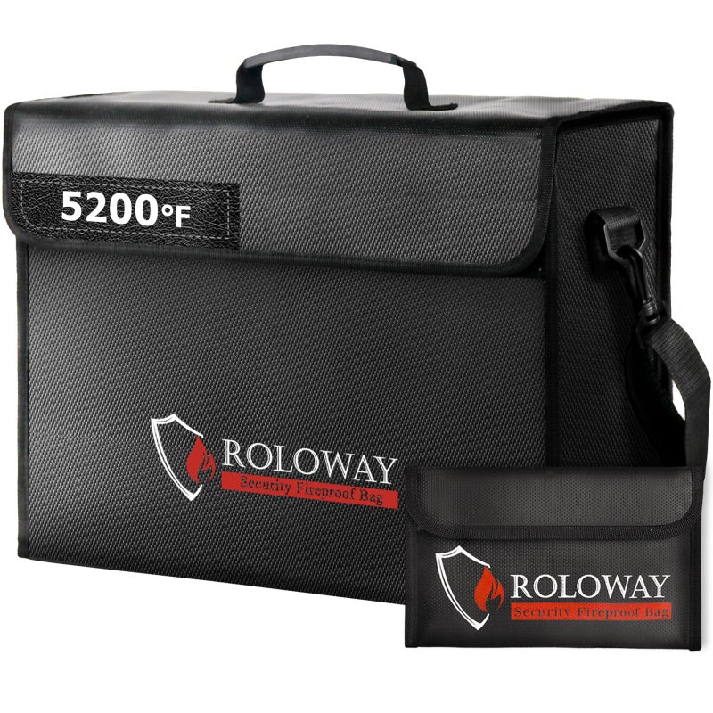 ROLOWAY Large Fireproof Bag 5200â„‰ Heat Insulated (17 x 12 x 5.8 inches), Fireproof Document Bag for Cash Safe and Document Safe - Image 1