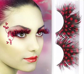 Dorisue feather eyelashes Red lashes Minnie Eyelash Red Jessica Rabbit Wonderwoman Black widow custume eyelashes - Image 2