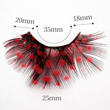 Dorisue feather eyelashes Red lashes Minnie Eyelash Red Jessica Rabbit Wonderwoman Black widow custume eyelashes - Image 4