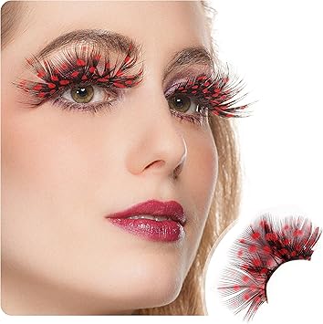 Dorisue feather eyelashes Red lashes Minnie Eyelash Red Jessica Rabbit Wonderwoman Black widow custume eyelashes - Image 1