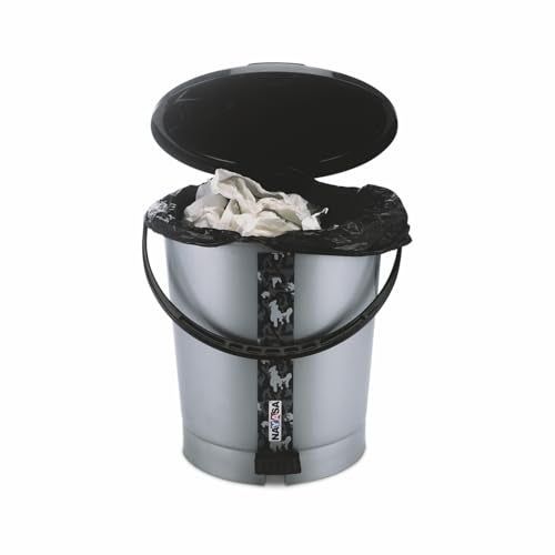 Nayasa Army Pedal Bin- 11.5 Ltrs | Dustbin with Lid | Garbage Waste Bin with Handle | For Kitchen -Bathroom | Strong & Durable | Black - Image 2