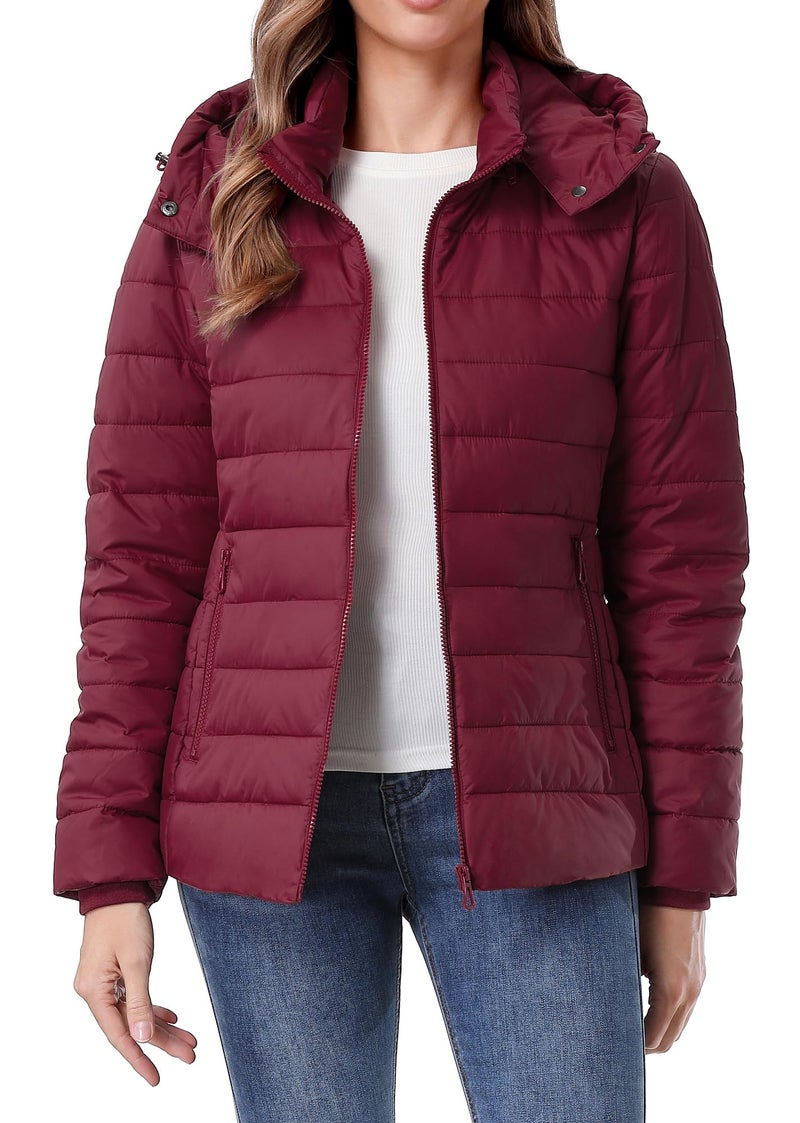 TDYPCI Women's Winter Coat Lightweight Waterproof Puffer Jacket - Quilted Short Down Coat for Women, Ultra Warm Winter Jacket with Hood - Image 3
