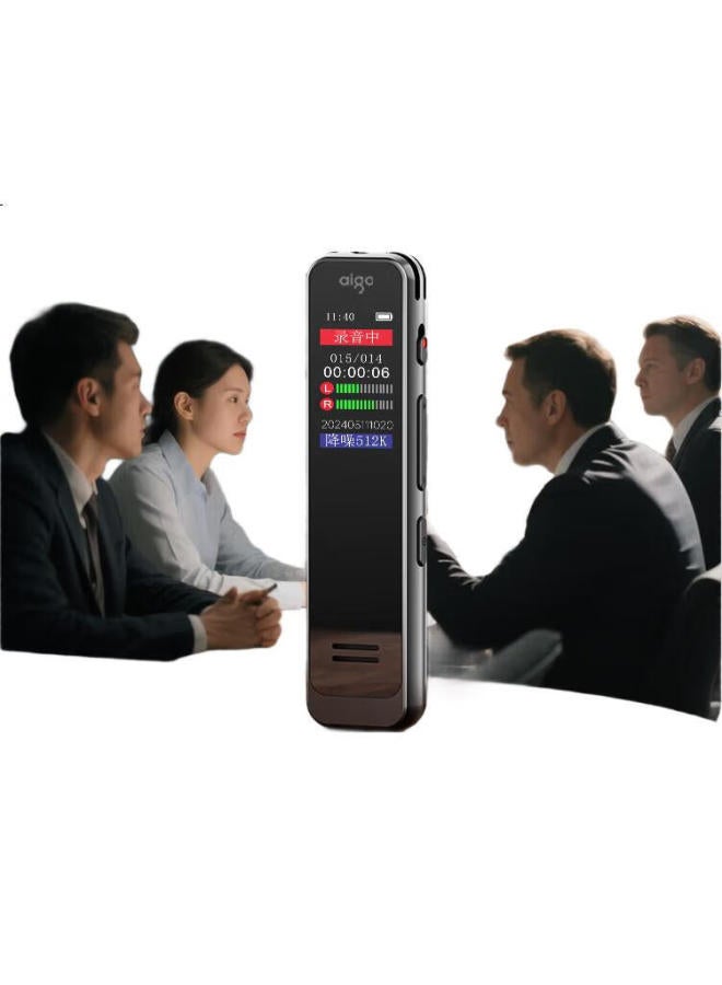 aigo مسجل صوت احترافي Aigo R3315C سعة 128G مع تقنية تقليل الضوضاء عالية الدقة، عمر بطارية طويل يصل إلى 60 ساعة للتعلم، التدريب، الاجتماعات التجارية، المقابلات، وتشغيل Mp3 - Image 3