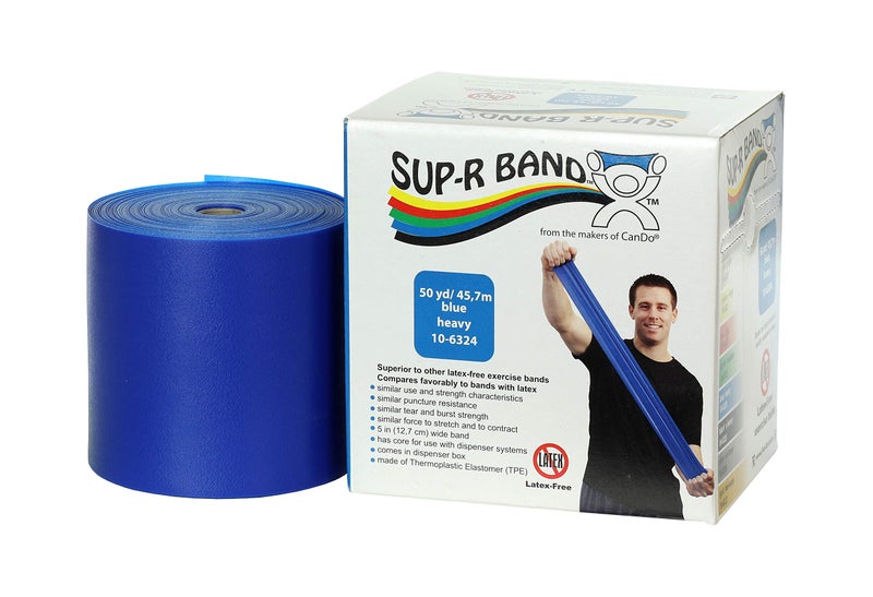 CanDo 10-6324 Sup-R Latex Free Exercise Band, 50 yd Roll, Blue-Heavy - Image 4