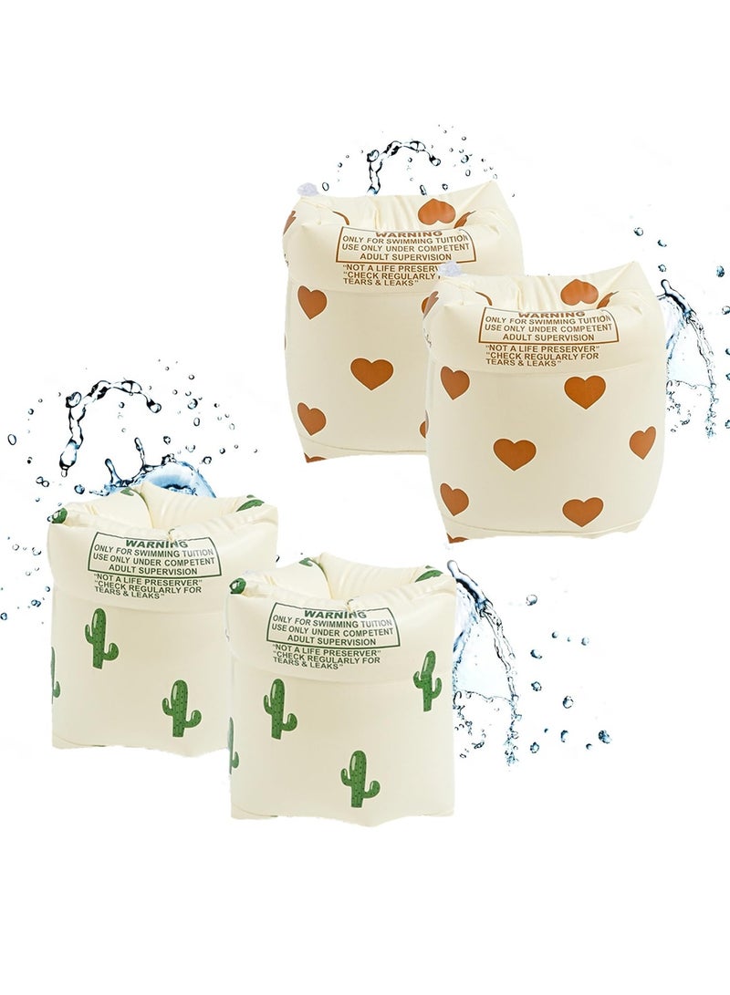 SYOSI Arm Floaties Inflatable Swim Arm Bands, Floater Sleeves Swimming Arm Rings for Kids Toddlers and Adults (4Pcs) - Image 1