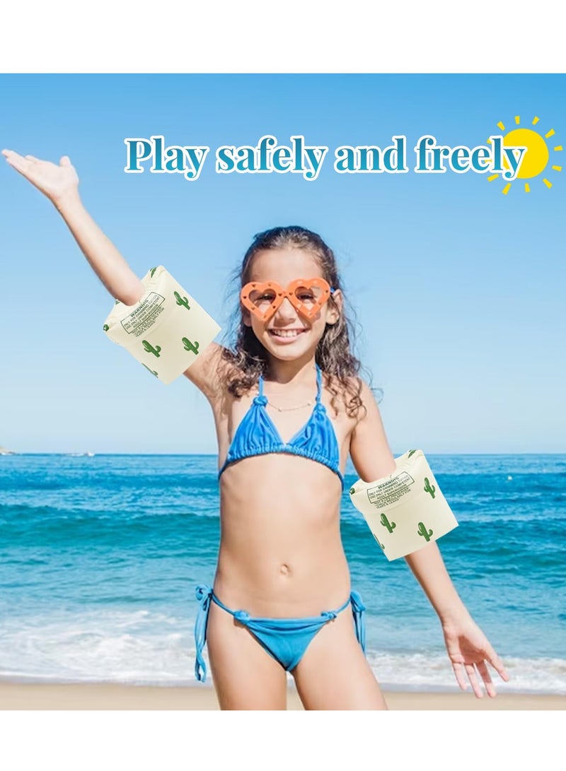 SYOSI Arm Floaties Inflatable Swim Arm Bands, Floater Sleeves Swimming Arm Rings for Kids Toddlers and Adults (4Pcs) - Image 3