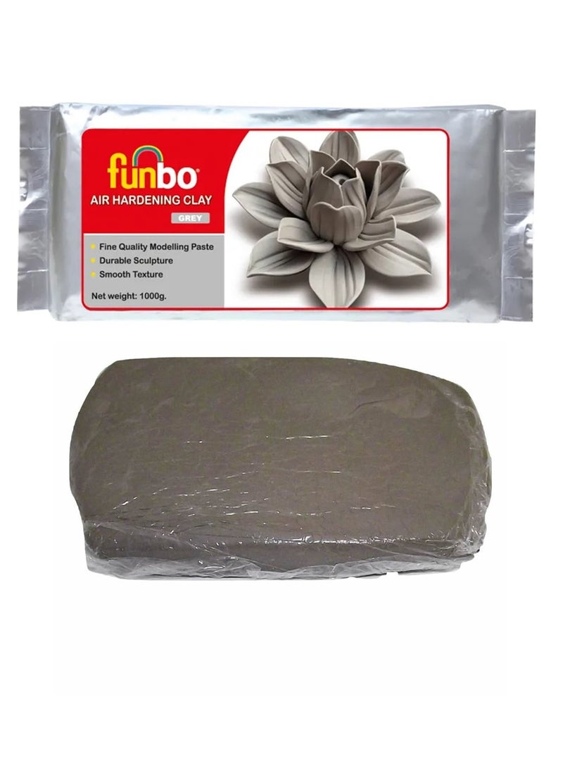 Funbo Air Hardening Modelling Clay Grey 1000 gram Per Packet - Image 1