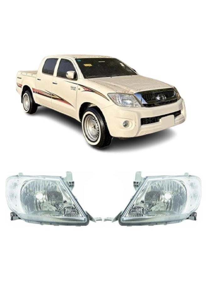 Front Headlight Compatible with Toyota Hilux 2006–2008 Clear Illumination High Quality Replacement - Image 1