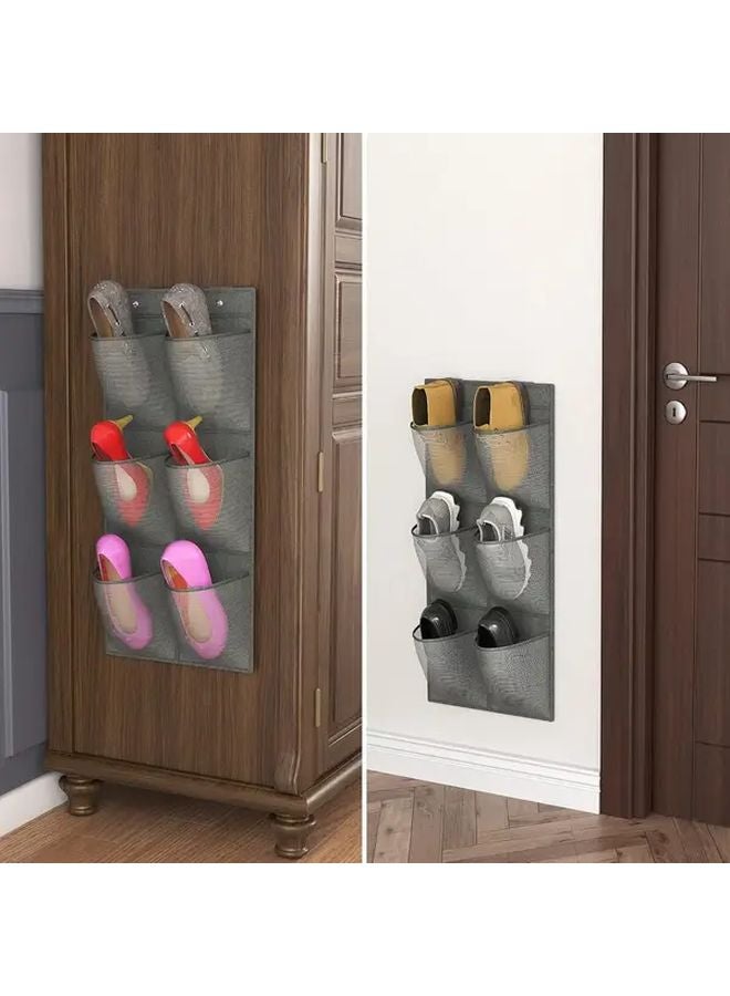 2 Piece Narrow Shoe Rack RV Storage Organizer Hanging Door Shelf Spacesaving Slim Design - Image 4