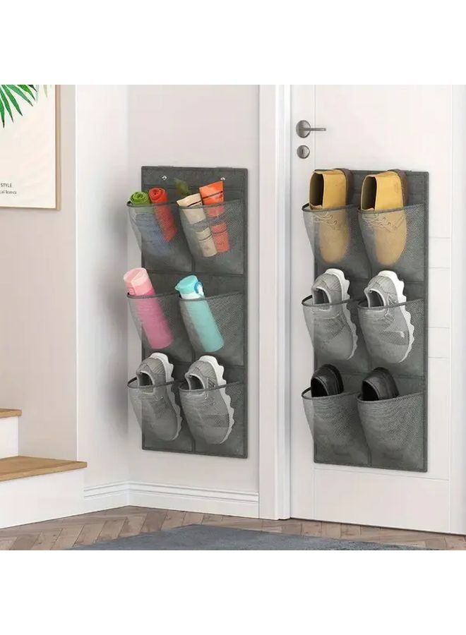 2 Piece Narrow Shoe Rack RV Storage Organizer Hanging Door Shelf Spacesaving Slim Design - Image 1