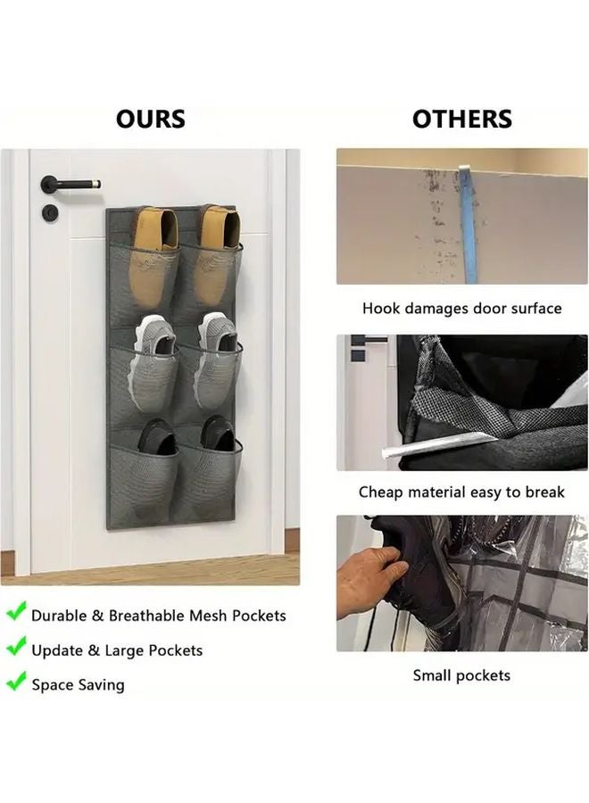 2 Piece Narrow Shoe Rack RV Storage Organizer Hanging Door Shelf Spacesaving Slim Design - Image 3