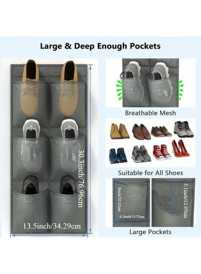 2 Piece Narrow Shoe Rack RV Storage Organizer Hanging Door Shelf Spacesaving Slim Design - Image 5
