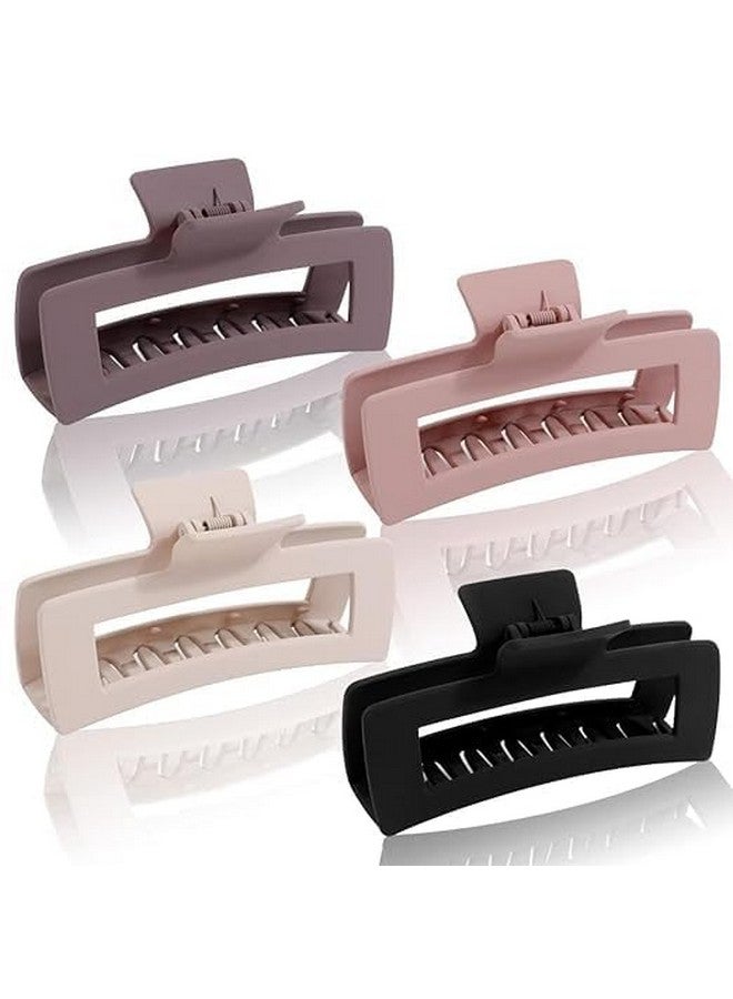 HSBNT ENTERPRISE 4 PCS LUXIURY MULTI COLOR Claw Clips, Large Hair Claw Clips for Thick/Thin Hair, Big Matte Banana Hair Clips, Jumbo Claw Clips, Cute Hair Styling Accessories for Women Girls Jaw Clips - Image 1