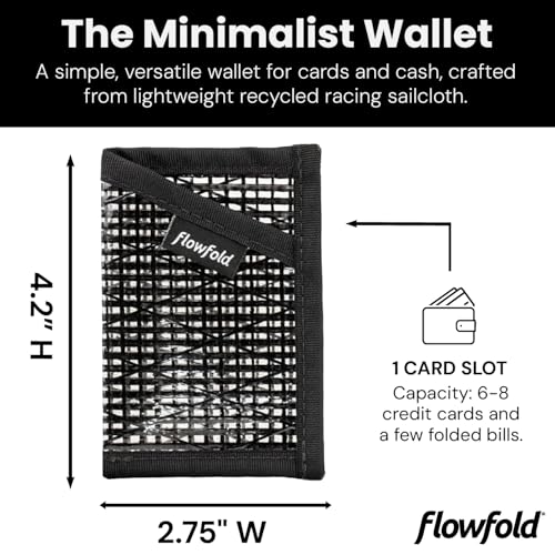 Flowfold Minimalist Slim Front Pocket Card Holder Wallet, Black, One Size - Image 2